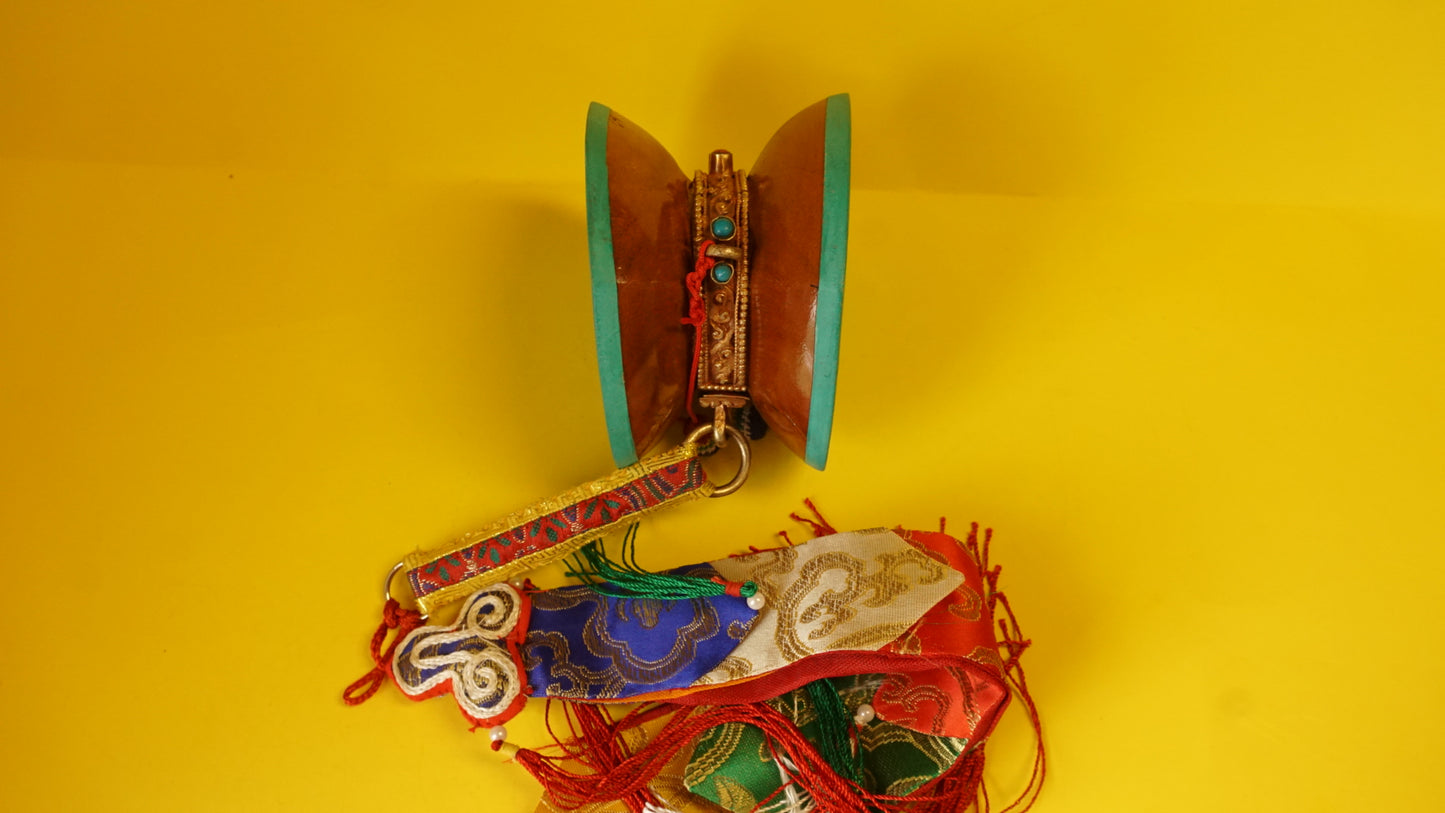 Large Fine Tibetan Buddhist Damaru.