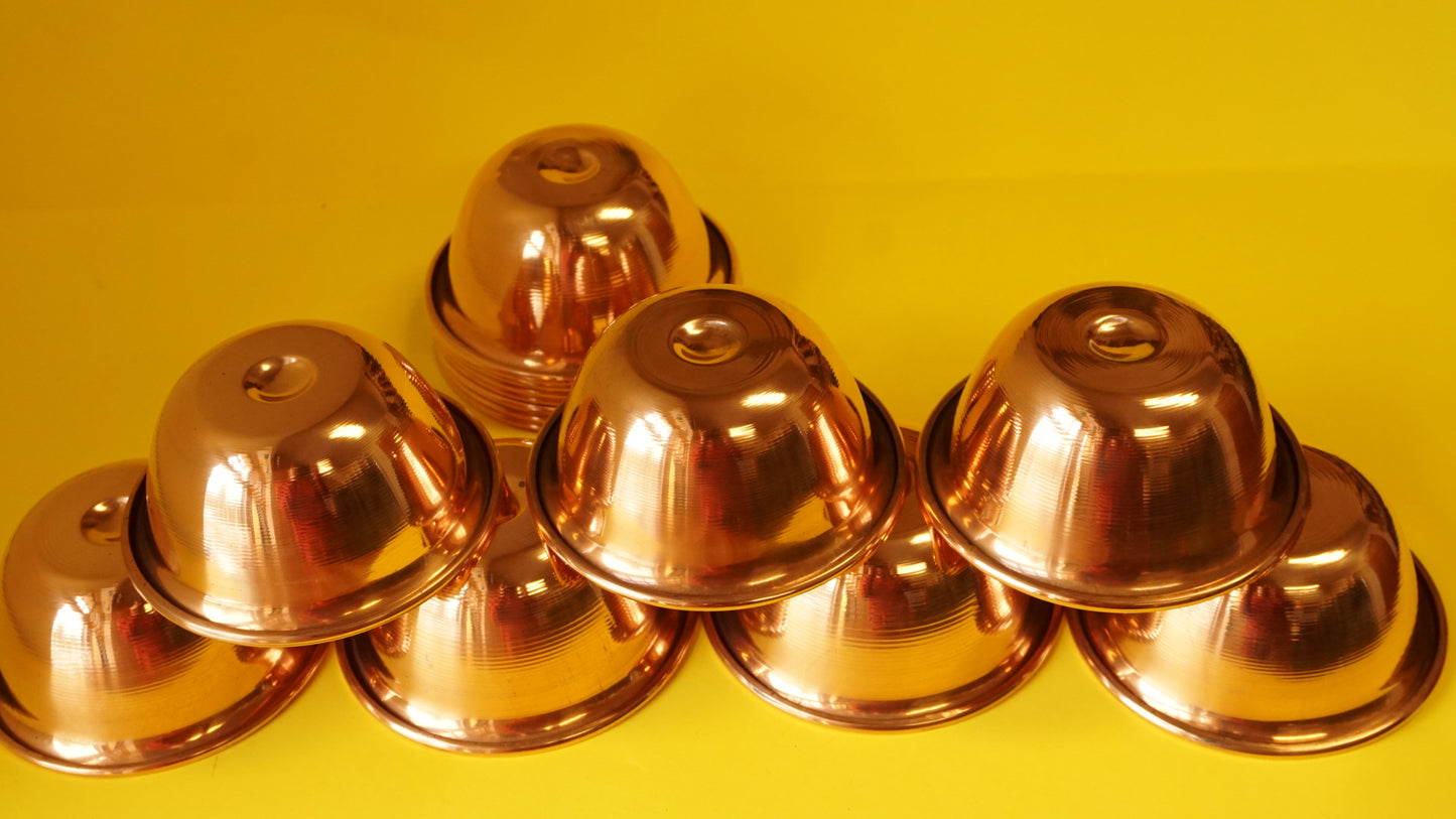 7Pcs of Tibetan Buddhist Offering Water Bowl Divine Copper Ritual Container Bowls.
