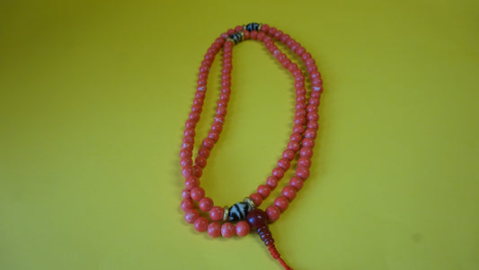 Small Red Coral Mala Bead.