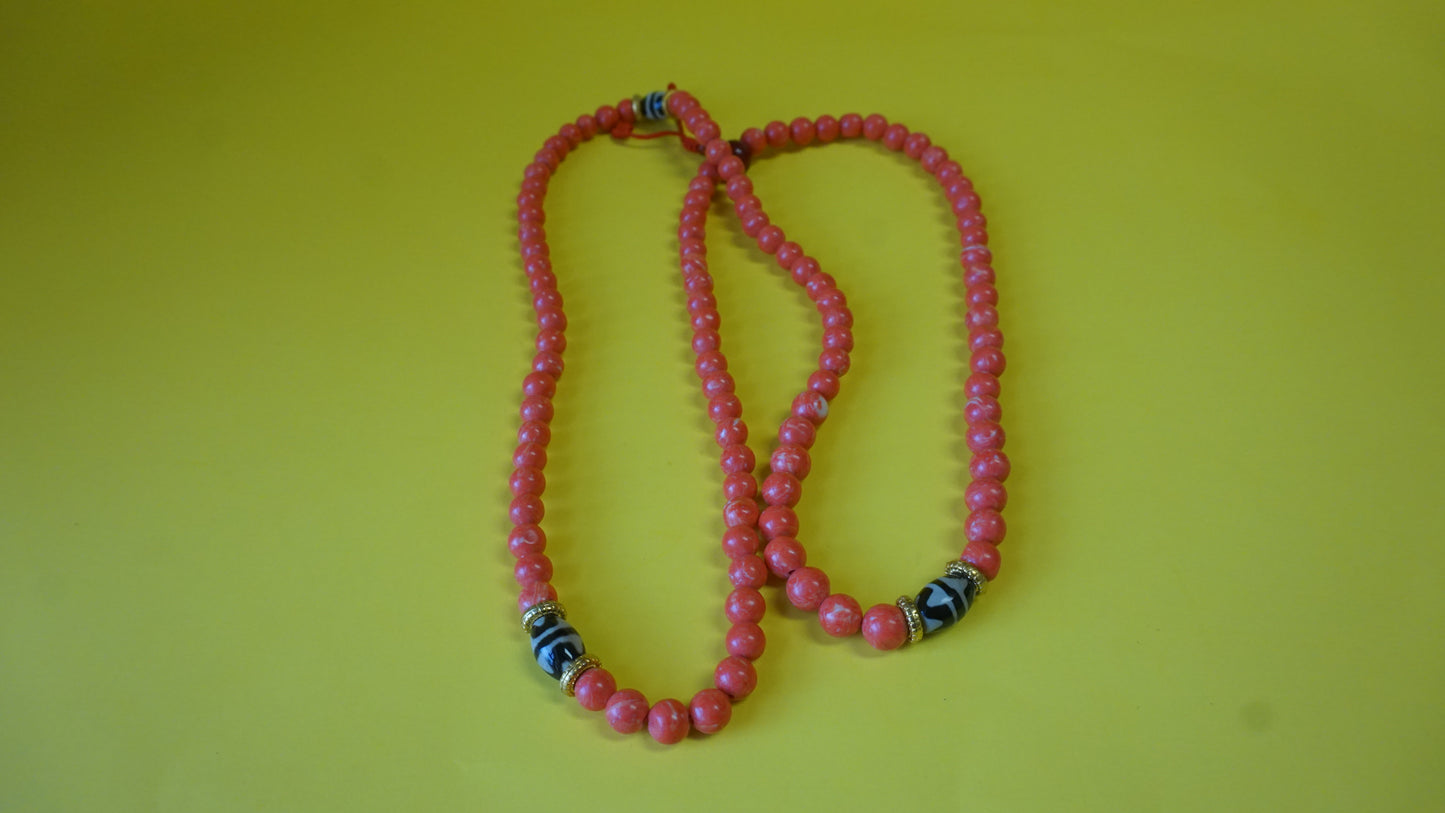 Small Red Coral Mala Bead.