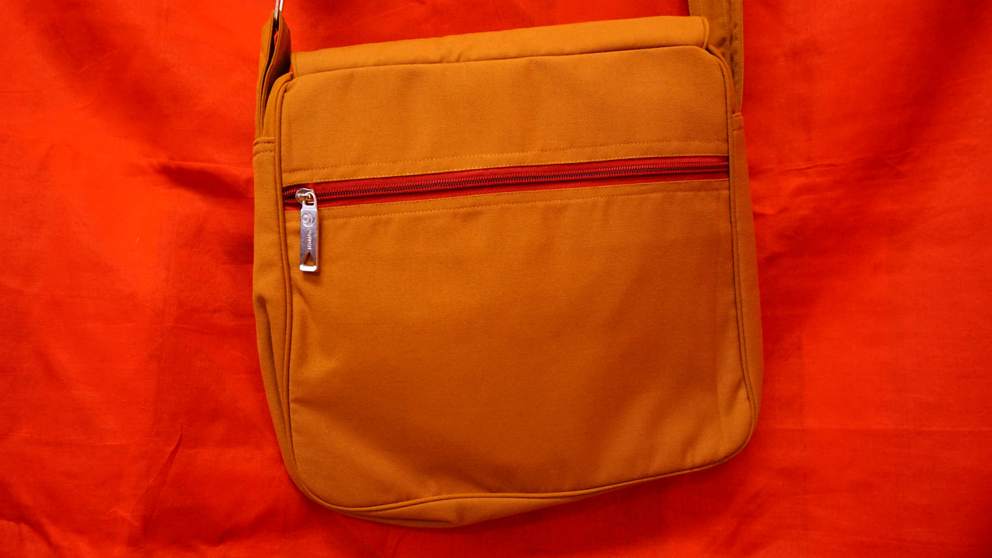 Large Gold and Maroon Bag