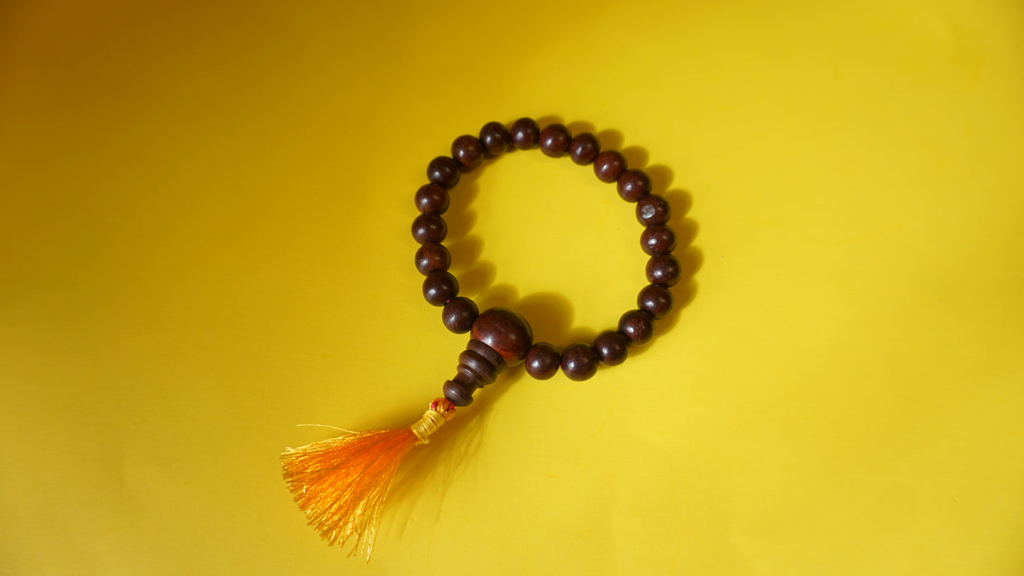 Stretchable Red Sandelwood wrist mala.