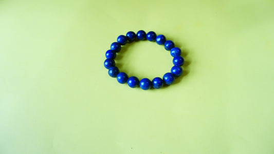 Stretchable Blue Sparkle Semi-Precious stone wrist mala.