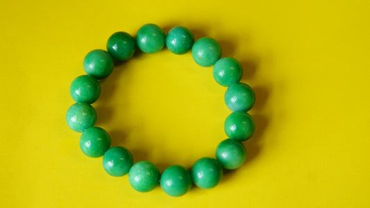 Stretchable Green Sparkle Semi-Precious stone wrist mala.